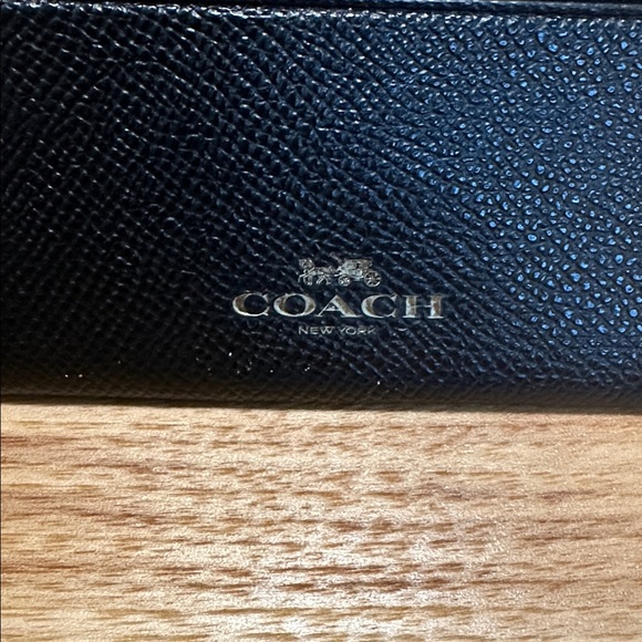 Coach Textured Black Card Holder - Picture 2 of 4